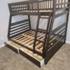 Isaac Twin/Full Wood Bunk Bed with 2 Drawers in Espresso Brown