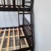 Isaac Twin/Full Wood Bunk Bed with 2 Drawers in Espresso Brown