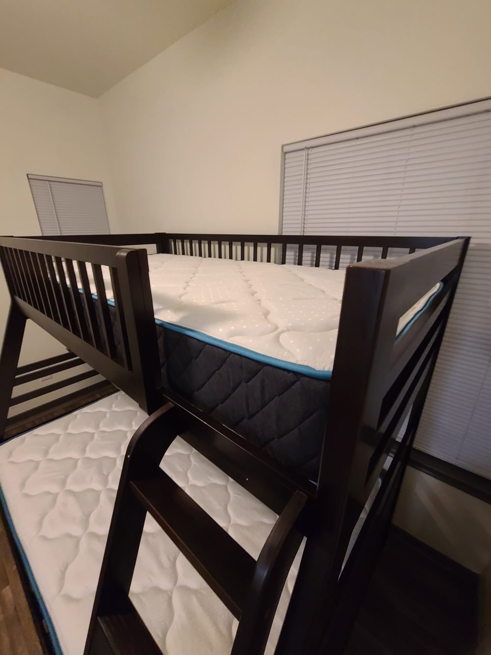 Isaac Twin/Full Wood Bunk Bed with 2 Drawers in Espresso Brown