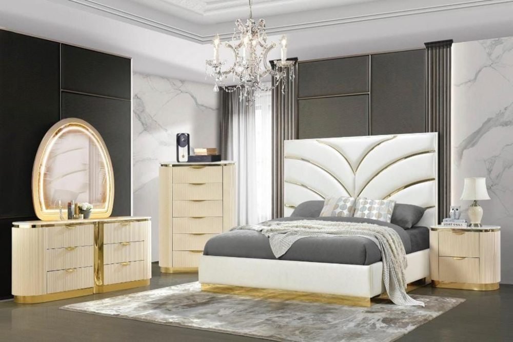 Item Italian Bed room set  Ivory color queen & king