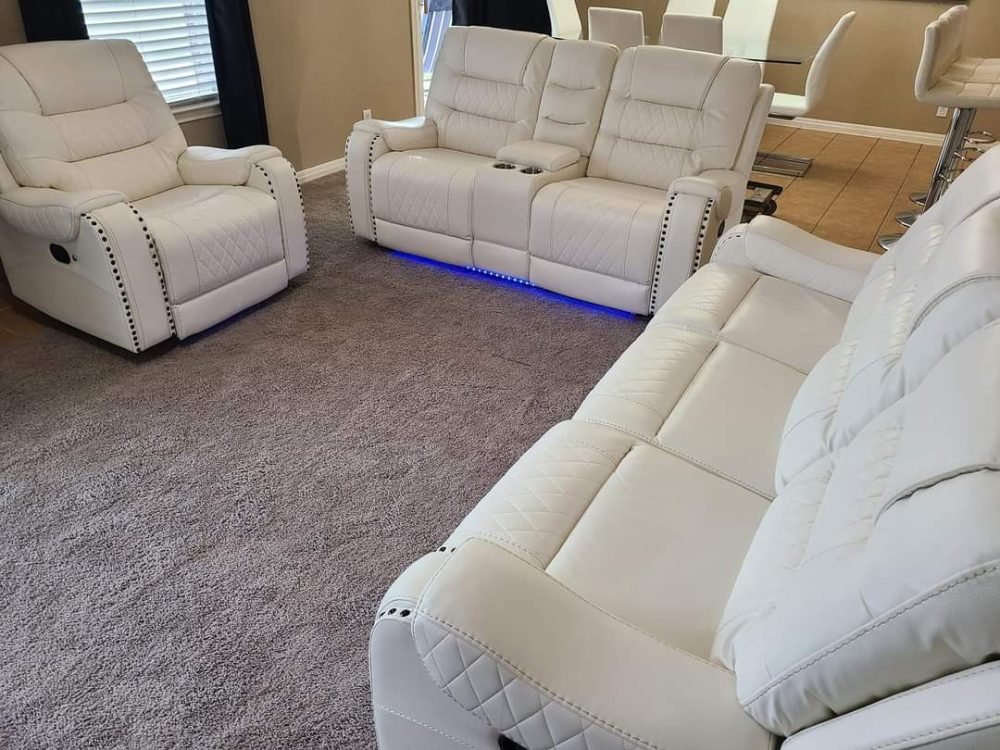 Cowboy 3 pc Recliner White