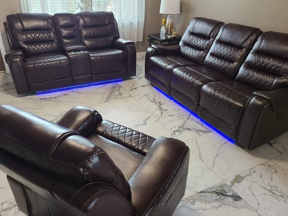 Cowboy 3 pc Recliner set Brwon