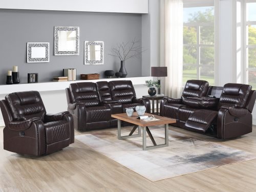 Cowboy 3 pc Recliner set Brwon