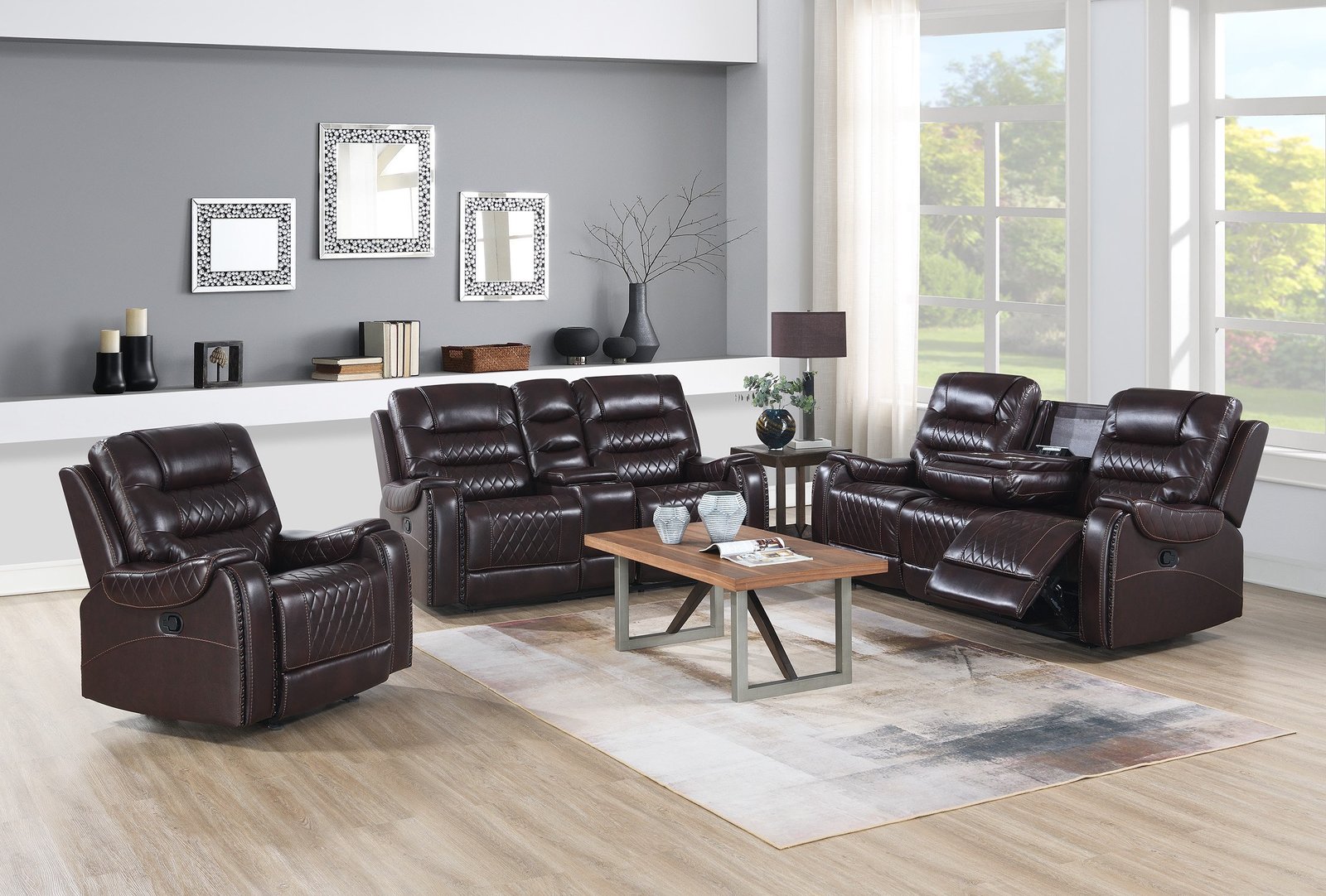10Heights Reversible Sectional + Storage Ottoman Set