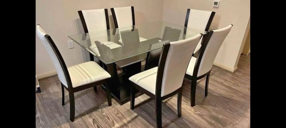Florida - White (LINEN) Dining Table + 6 Chair Set