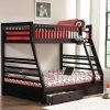 Isaac Twin/Full Wood Bunk Bed with 2 Drawers in Espresso Brown
