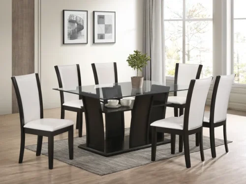 Florida - White (LINEN) Dining Table + 6 Chair Set