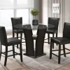 Orlando - Black Pub Table + 4 Chair Se