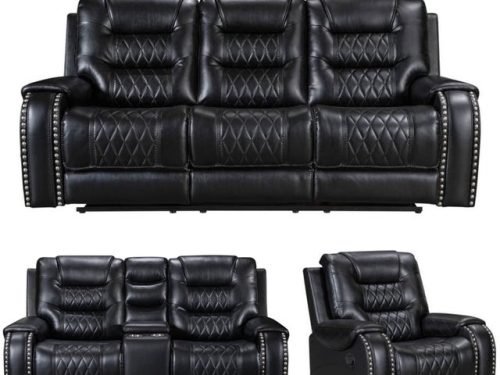 Cowboy Black 3PC Reclining Set