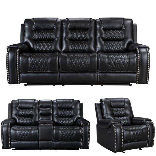 Cowboy Black 3PC Reclining Set