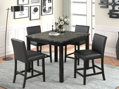 Dior Oynx - Pub Table + 4 Chair Set