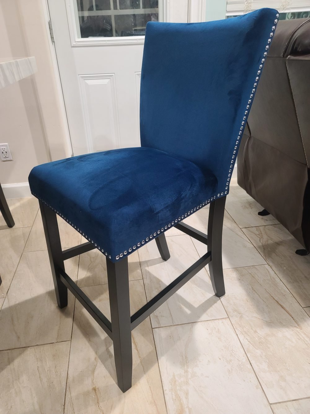 2220 Blue - (FAUX MARBLE) Counter Height Table + 6 Chair Set