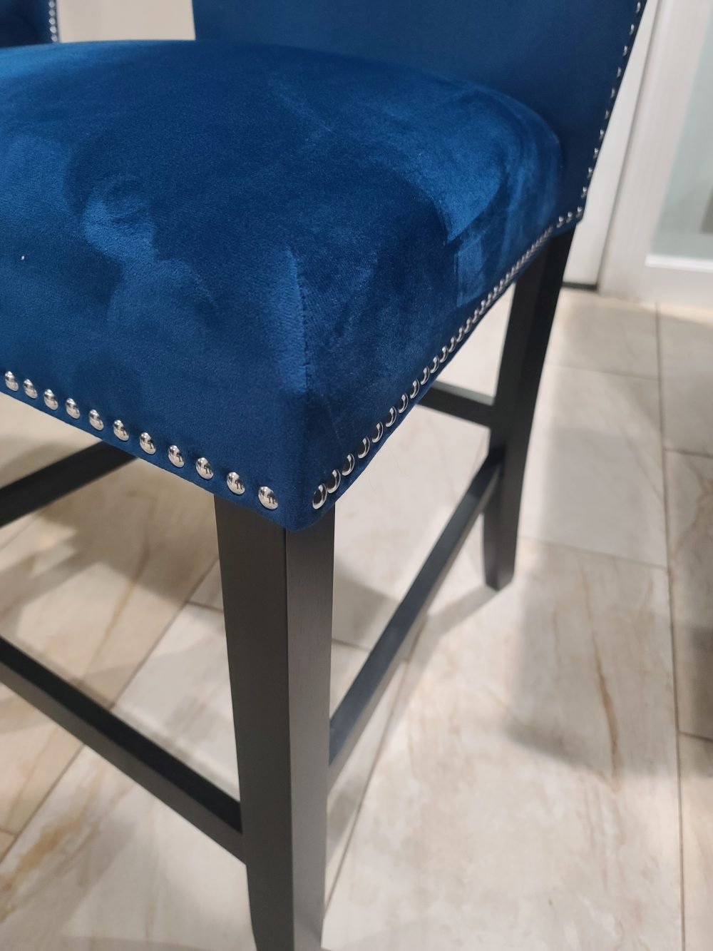 2220 Blue - (FAUX MARBLE) Counter Height Table + 6 Chair Set