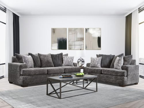 2675-07 CHARCOAL Sofa & Loveseat
