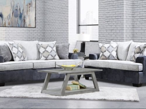 7400 - Charcoal Sofa & Loveseat Set