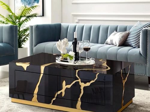 A802 Coffee Table black & gold
