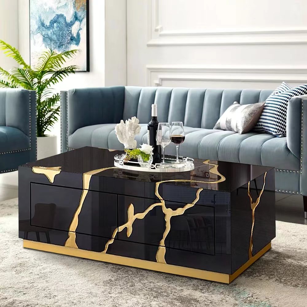 A802 Coffee Table black & gold