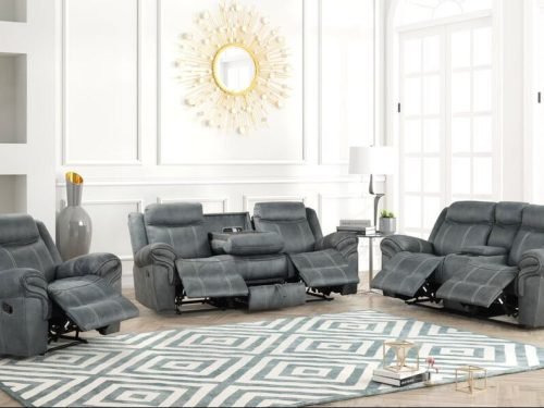 Andres Grey - 3pc Reclining Living Room Set