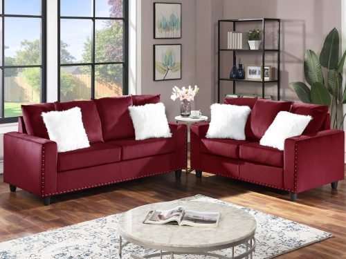 Cinderella Red Sofa & Loveseat