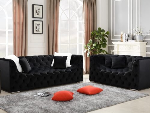Kylie Black Sofa & Loveseat Set