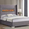 Romance Gray Platform Bed Queen, King