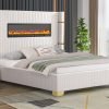 Romance White Platform Bed Queen, King