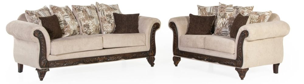2451 - Sofa and Loveseat (Cream)