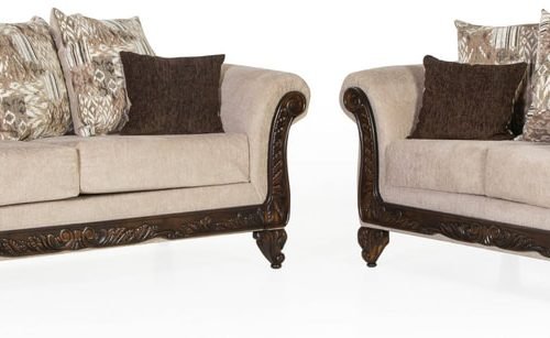 2451 - Sofa and Loveseat (Cream)