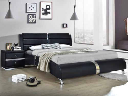 Vegas Black Platform Bed - Queen, King