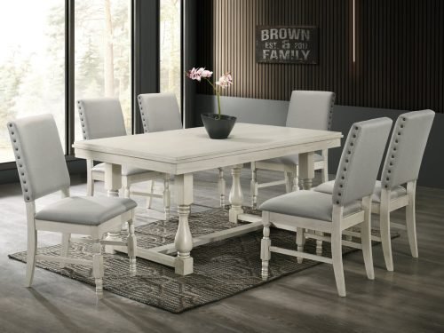 Greyson White Dining Table + 6 Chair Set
