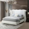 Luxor White Platform Bed Queen, King