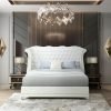Luxor White Platform Bed Queen, King