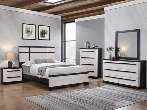 SETB8162 REMINGTON BEDROOM BLACK/WHITE Queen or King