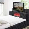 B1182 Black Platform Bed - Queen, King