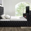 B1182 Black Platform Bed - Queen, King