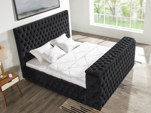B1182 Black Platform Bed - Queen, King