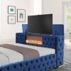 B1182 Blue Platform Bed - Queen, King