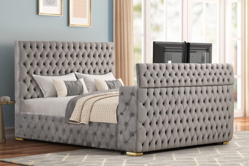 B1182 Gray Platform Bed - Queen, King