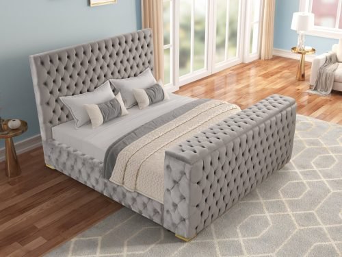 B1182 Gray Platform Bed - Queen, King