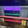 T300 TV STAND W/FIREPLACE (WHITE) WITH 7 COLOR BLUETOOTH