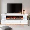 2025 TV STAND WHITE WIRELESS CHARGER SPOT LIGHT HEATER WITH 7 COLOR. BLUETOOTH