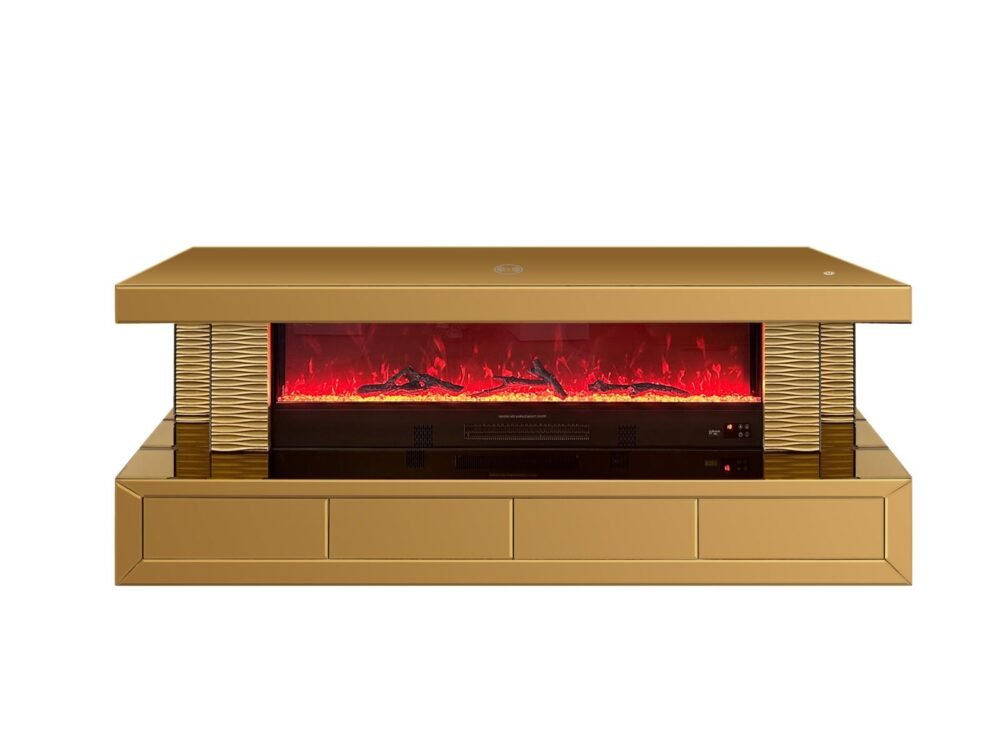 2025 TV STAND GOLD WIRELESS CHARGER SPOT LIGHT HEATER WITH 7 COLOR BLUETOOTH