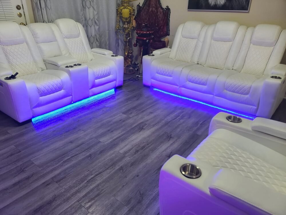Texas white power Recliner 3 PC SET