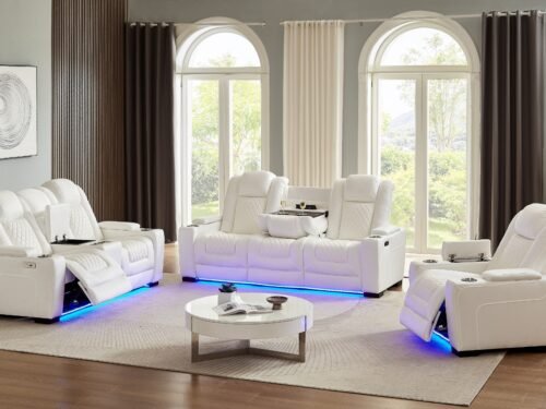 Texas white power Recliner 3 PC SET