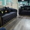 HVSL2025 Black Velvet  Living Room 2pc