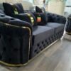 HVSL2025 Black Velvet  Living Room 2pc
