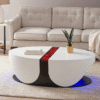 CT0312 F KRISTY COLLECTION COFFEE TABLE WHITE GLASS BLUETOOTH 3D