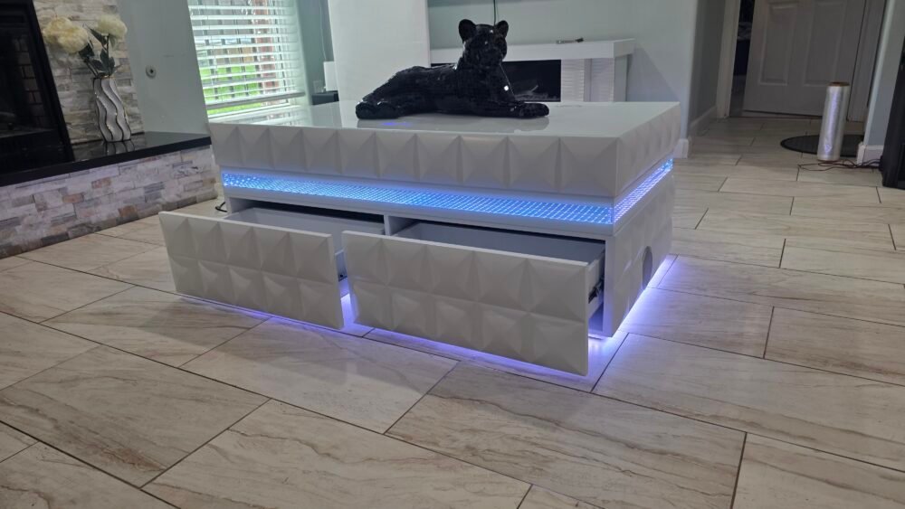 CT0313 F KRISTY COLLECTION COFFEE TABLE GLASS BLUETOOTH 3D