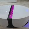CT0312 F KRISTY COLLECTION COFFEE TABLE WHITE GLASS BLUETOOTH 3D
