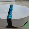 CT0312 F KRISTY COLLECTION COFFEE TABLE WHITE GLASS BLUETOOTH 3D